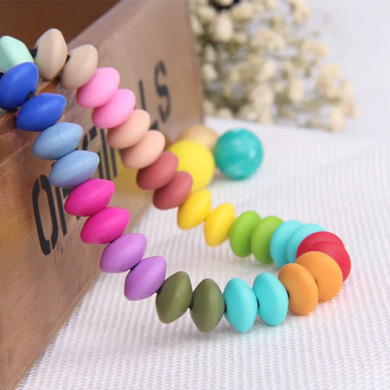 200pc Silicon Lensile Beads for Teething Necklace Silicone Baby Nursing Teethers Toy Abacus Bead BPA FREE Lentil Loose Beads DIY
200pc Silicon Lensile Beads for Teething Necklace Silicone Baby Nursing Teethers Toy Abacus Bead BPA FREE Lentil Loose Beads DIY