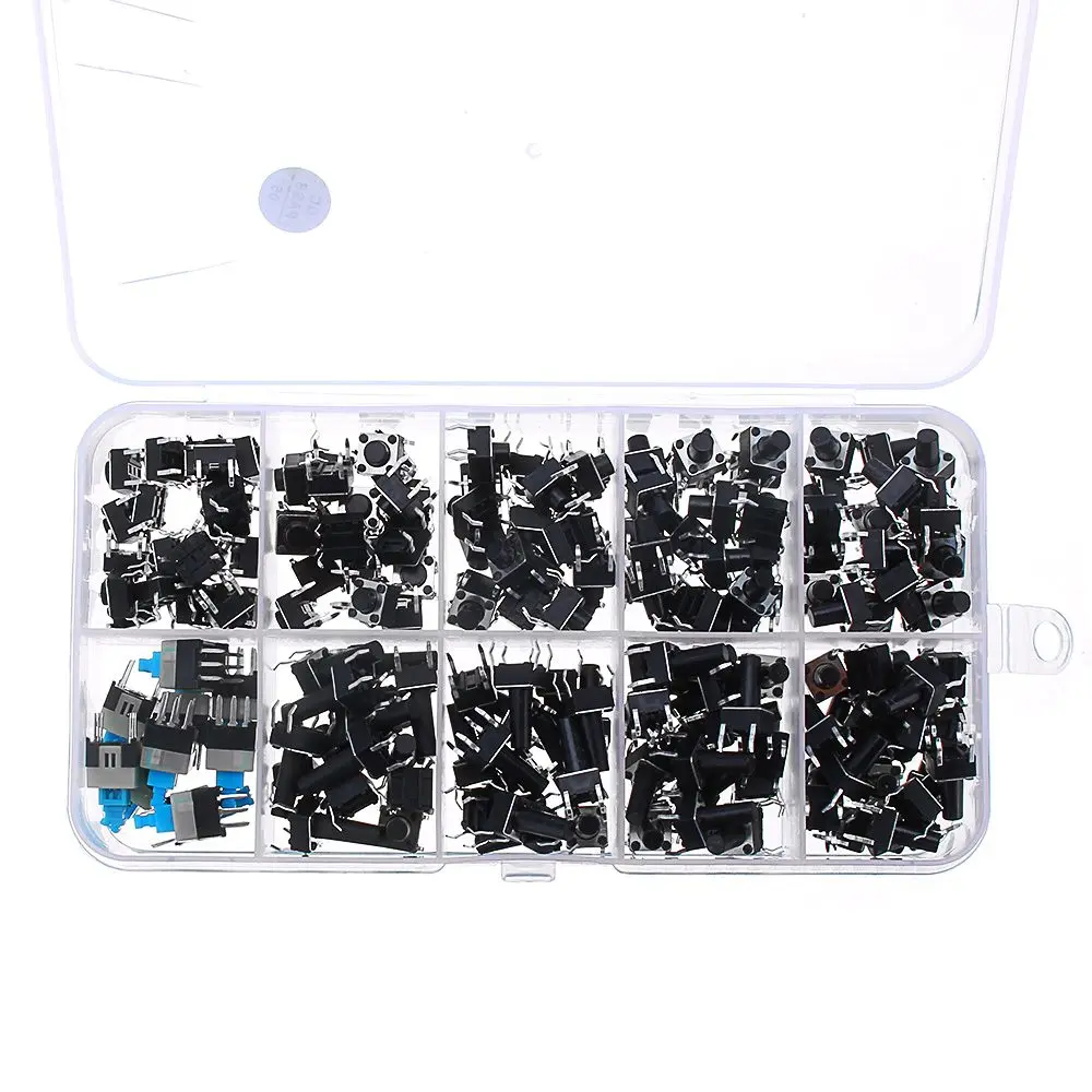 NEW 180pcs Micro-Momentary Tactile Push Button Switch Tactile Push Button Switch Micro-Momentary Tact Assortment Kit Module
NEW 180pcs Micro-Momentary Tactile Push Button Switch Tactile Push Button Switch Micro-Momentary Tact Assortment Kit Module