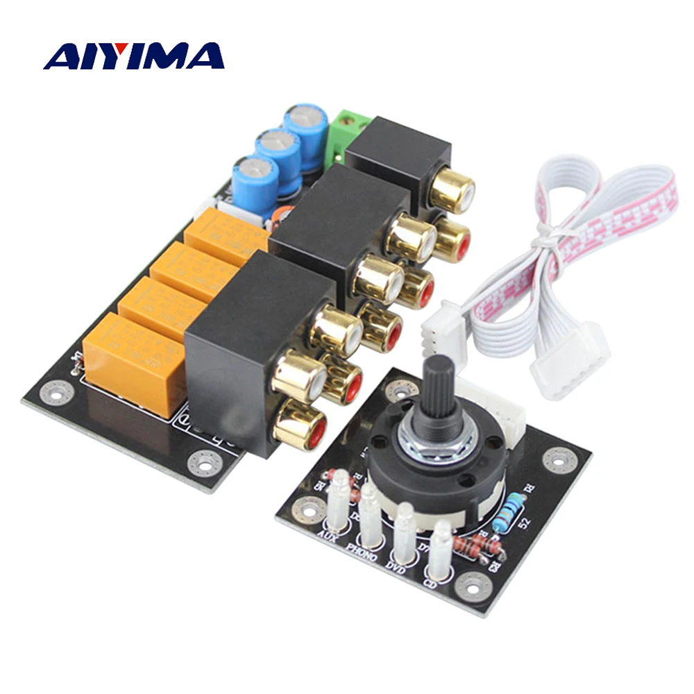 Аудиопереключатель AIYIMA RCA плата для выбора входного сигнала Lotus Seat 4 стороннее