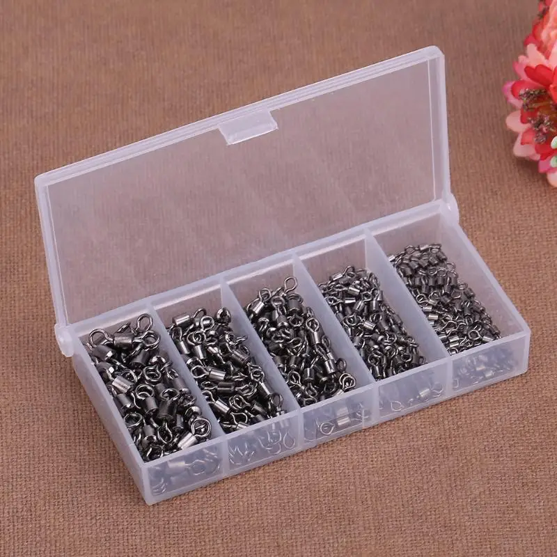 250pcs/Box Ball Bearing Swivels Fishing Hook Connectors Size 2#-10# Mixed Solid Ring Hook Connectors With Storage Plastic Box
250pcs/Box Ball Bearing Swivels Fishing Hook Connectors Size 2#-10# Mixed Solid Ring Hook Connectors With Storage Plastic Box