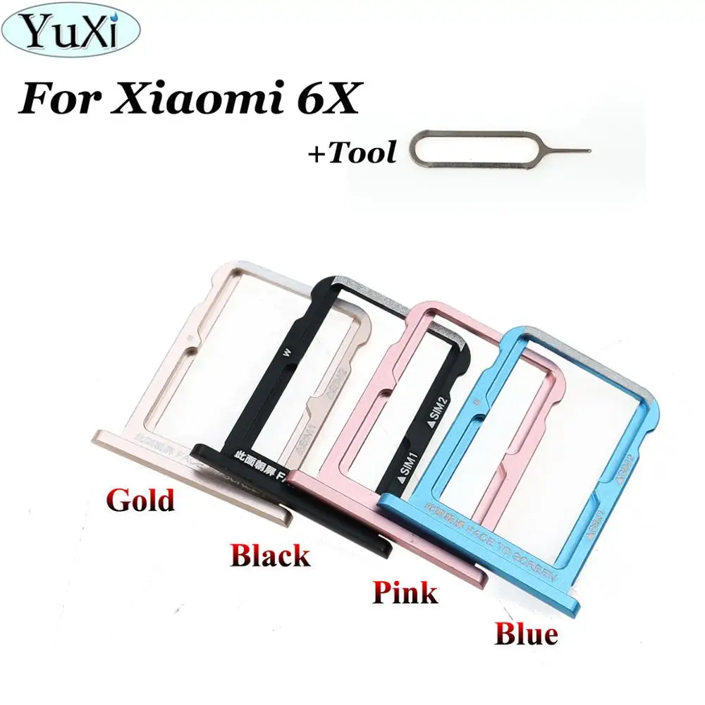 

YuXi Sim Cards Adapters Mi6X MiA2 For Xiaomi Mi A2 6X SIM Card Tray Socket Slot Holder Adapters Phone Replacement Housing Parts