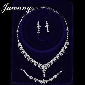JUWANG 3PCS Zircon Wedding Bridal Jewelry Sets Earrings Bracelet Necklace Sets Acero Inoxidable Joyeria Mujer SterlingSilver
JUWANG 3PCS Zircon Wedding Bridal Jewelry Sets Earrings Bracelet Necklace Sets Acero Inoxidable Joyeria Mujer SterlingSilver
