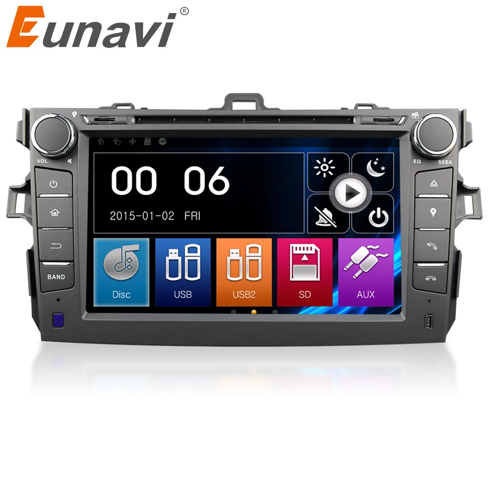 Автомагнитола Eunavi с 8 дюймовым dvd плеером gps навигацией и usb swc для Toyota Corolla 2008 2009 2010