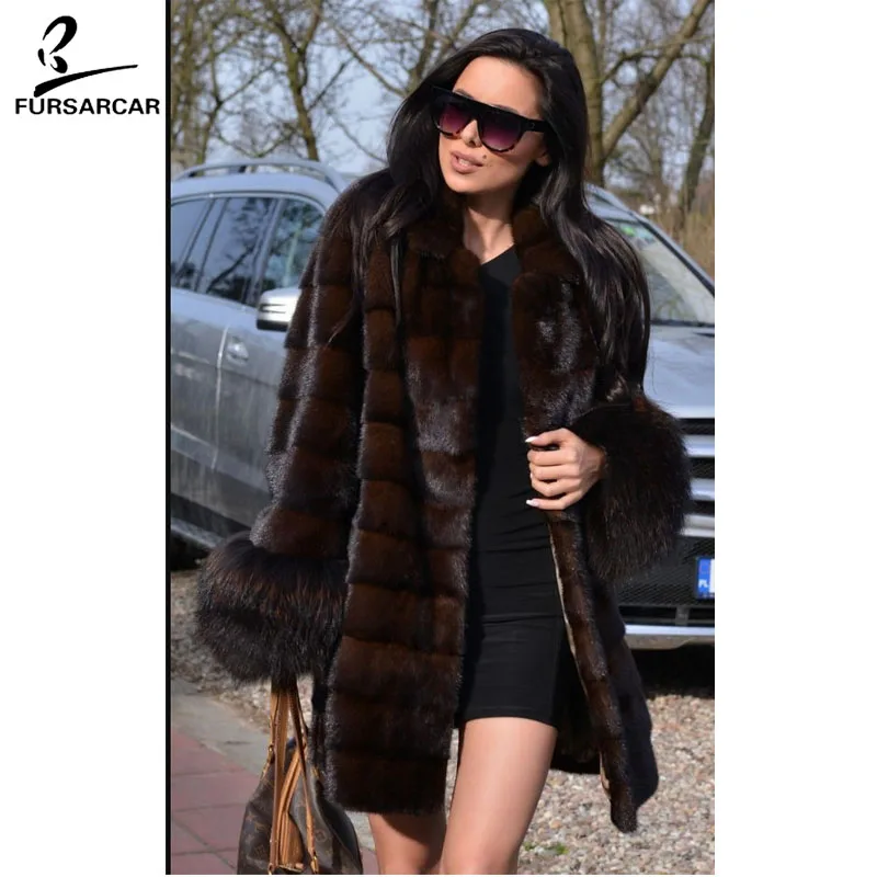 FURSARCAR Full Pelt Real Mink Fur Coat Women With Raccoon Fur Cuff O-Neck Thick Warm Jacket Female Luxury Genuine Mink Fur Coat
FURSARCAR Full Pelt Real Mink Fur Coat Women With Raccoon Fur Cuff O-Neck Thick Warm Jacket Female Luxury Genuine Mink Fur Coat