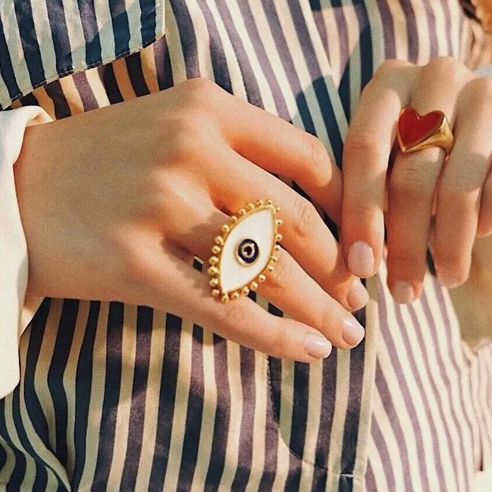 2019 New Fashion Adjustable Gold Color Dripping Oil Evil Eye Finger Rings For Women Lady's Vintage Midi Knuckle Ring Jewelry
2019 New Fashion Adjustable Gold Color Dripping Oil Evil Eye Finger Rings For Women Lady's Vintage Midi Knuckle Ring Jewelry