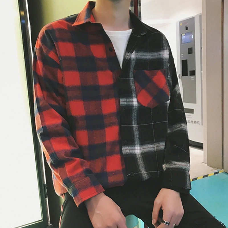 Long sleeve flannel shirts buffalo plaid shirt men 2019 spring Korean fashion high quality hip hop streetwear clothes male CS25
Long sleeve flannel shirts buffalo plaid shirt men 2019 spring Korean fashion high quality hip hop streetwear clothes male CS25