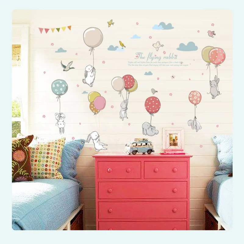 Cartoon Rabbit Colorful Balloons Wall Sticker Cute Bedroom Living Room Home Decal For Furniture Wardrobe Kids Wallpaper Decor
Cartoon Rabbit Colorful Balloons Wall Sticker Cute Bedroom Living Room Home Decal For Furniture Wardrobe Kids Wallpaper Decor