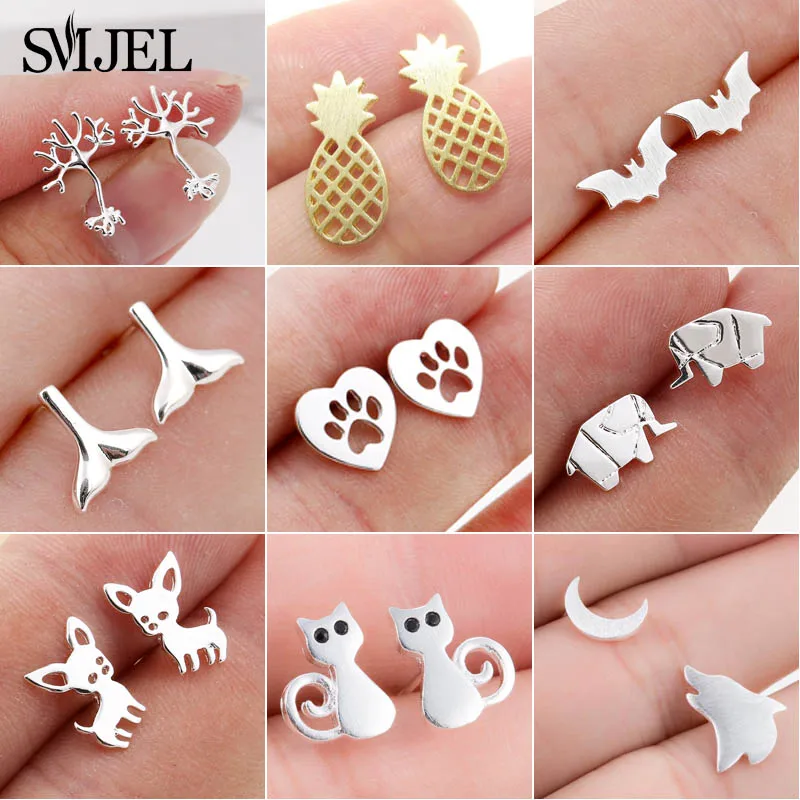 SMJEL Trendy Animal Stud Earrings for Women Girls Tail Cat Pineapple Studs Earings Jewelry Rabbit Accessories Gifts
SMJEL Trendy Animal Stud Earrings for Women Girls Tail Cat Pineapple Studs Earings Jewelry Rabbit Accessories Gifts