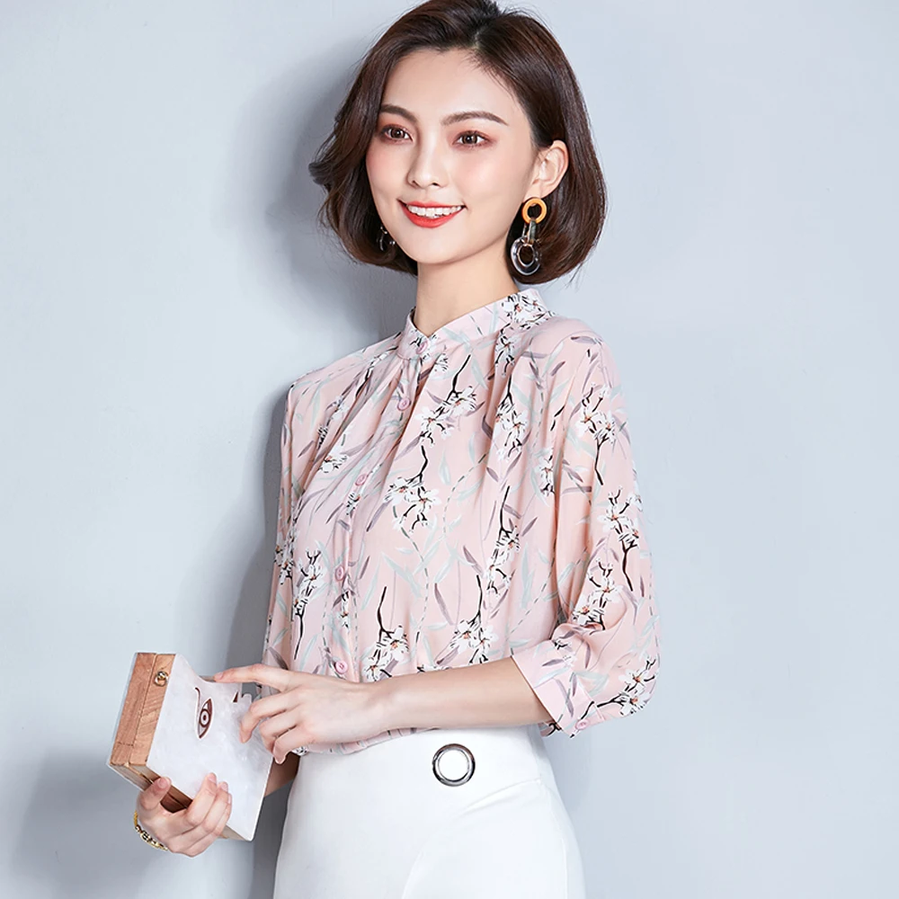 Women elegant office lady chiffon shirts floral printed blouses female 2019 autumn loose shirts tops bottom shirts
Women elegant office lady chiffon shirts floral printed blouses female 2019 autumn loose shirts tops bottom shirts