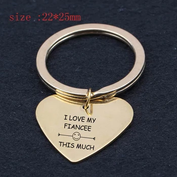 Engraved I Love My Fiancee This Much Fashion Heart Keychain For Fiancee Trendy Distinctive Gift Goddess Exclusive Tag Key Ring
Engraved I Love My Fiancee This Much Fashion Heart Keychain For Fiancee Trendy Distinctive Gift Goddess Exclusive Tag Key Ring
