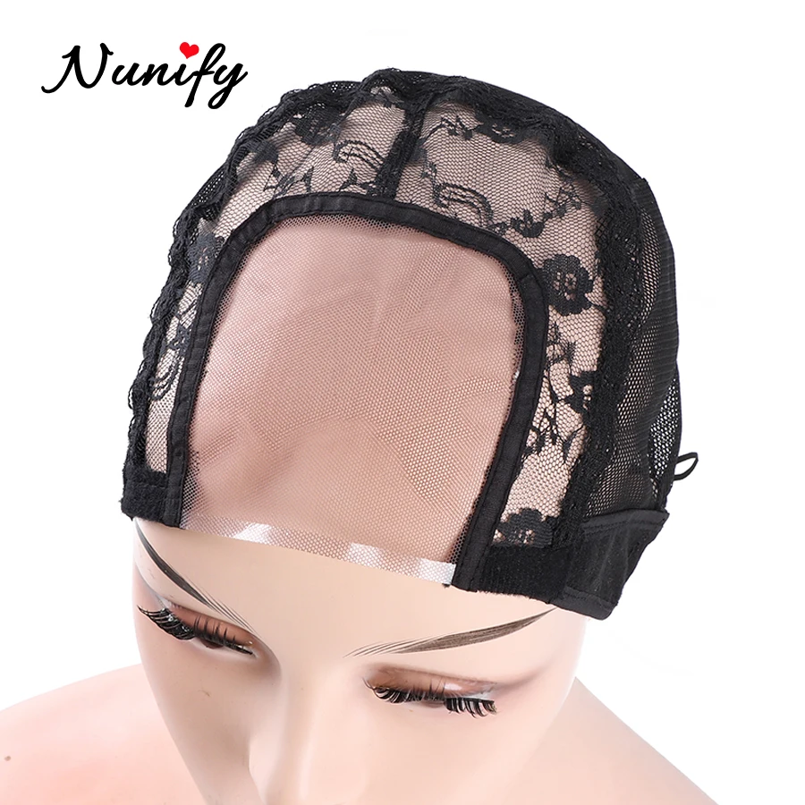 U Part Wig Cap 1Pcs Black Lace Cap For Making Wigs Wave Cap With Transparent Swiss Lace Net Adjustable Hair Nets
U Part Wig Cap 1Pcs Black Lace Cap For Making Wigs Wave Cap With Transparent Swiss Lace Net Adjustable Hair Nets