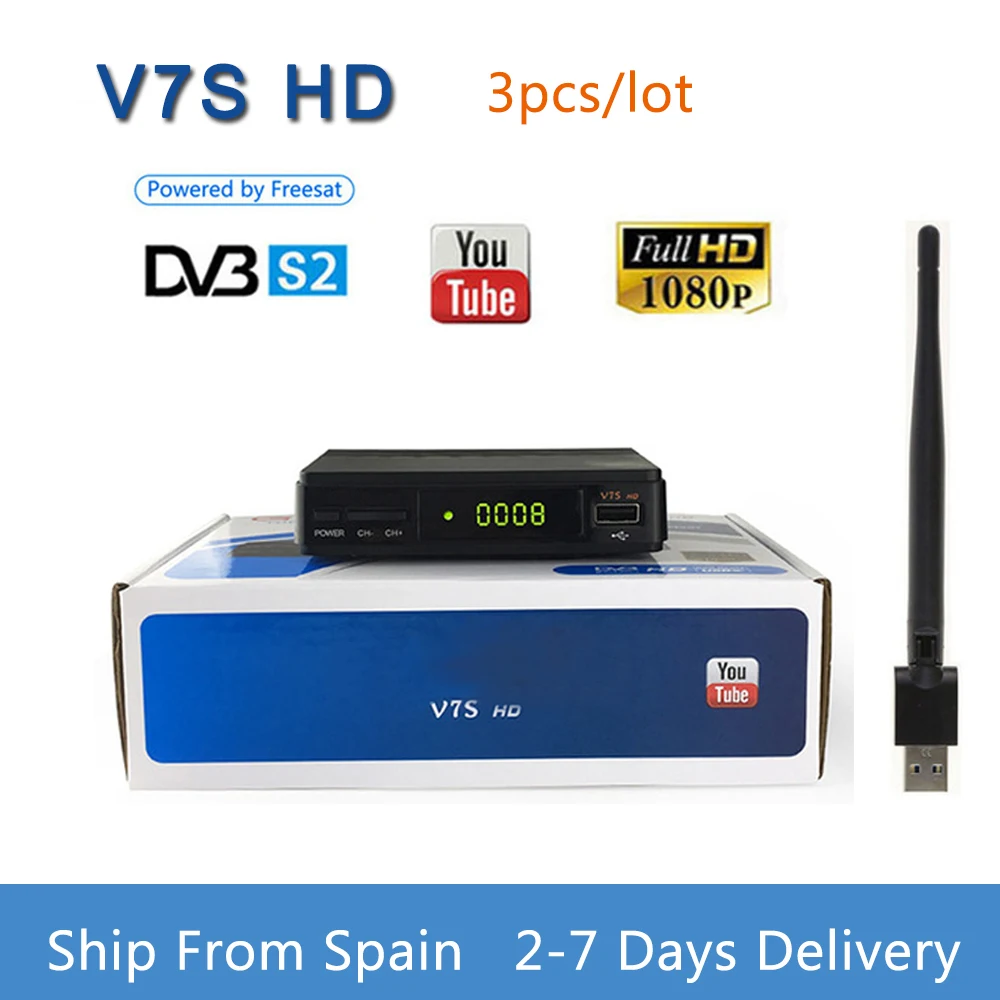 FREESAT V7S HD Receptor DVB-S2 Satellite TV Receiver Decoder HD 1080P Support Powervu BissKey Youtube With USB WiFi Set Top Box
FREESAT V7S HD Receptor DVB-S2 Satellite TV Receiver Decoder HD 1080P Support Powervu BissKey Youtube With USB WiFi Set Top Box