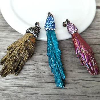 5pcs Titanium Quartz Stone Druzy charm, Pave Crystal Gem stone Pendant For Jewelry necklace Making P651
5pcs Titanium Quartz Stone Druzy charm, Pave Crystal Gem stone Pendant For Jewelry necklace Making P651