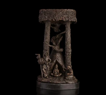 43CM West Art Deco Bronze Primitive African Tribes live Man Women Girl Sculpture
43CM West Art Deco Bronze Primitive African Tribes live Man Women Girl Sculpture