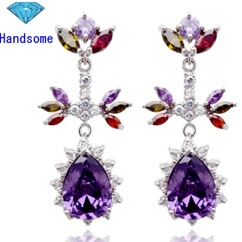 Handsome 2014 New Flower Cubic Zirconia Earrings with Multicolour AAA Zircon Stone Nickel Cadmium free Earrings For Women
Handsome 2014 New Flower Cubic Zirconia Earrings with Multicolour AAA Zircon Stone Nickel Cadmium free Earrings For Women