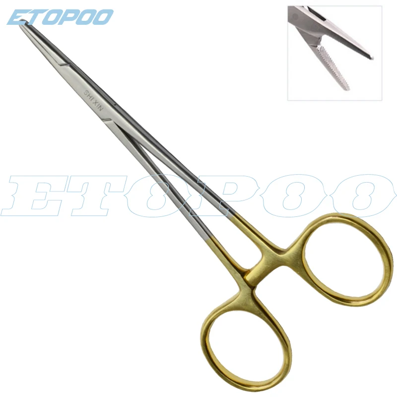 12.5cm Gold Handle Needle Holder Double Eyelids Embedding Surgical Tools Needle Clamp Cosmetic Shaping Ophthalmic Instruments
12.5cm Gold Handle Needle Holder Double Eyelids Embedding Surgical Tools Needle Clamp Cosmetic Shaping Ophthalmic Instruments