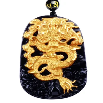 Wholesale Gold Natural Black Obsidian Carving Dragon Lucky Amulet Pendant Necklace For Women Men Pendants Jewelry
Wholesale Gold Natural Black Obsidian Carving Dragon Lucky Amulet Pendant Necklace For Women Men Pendants Jewelry