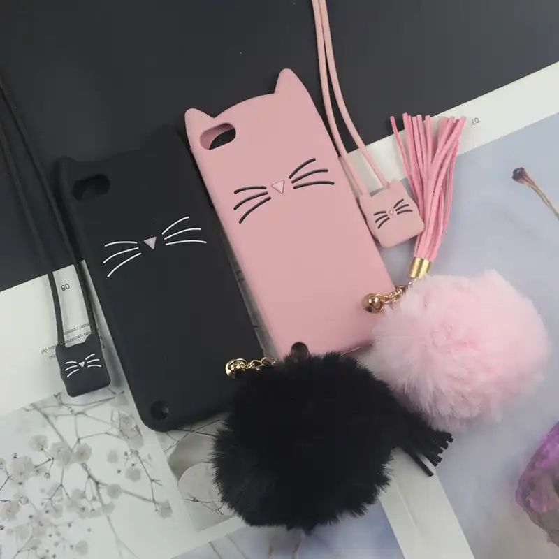 かわいい 3d漫画シリコンケースアップルのipod Touchの 6 ケース日本グリッターひげ猫ラブリー耳電話カバータッチ 5 Touch6 フィット ケース Gooum