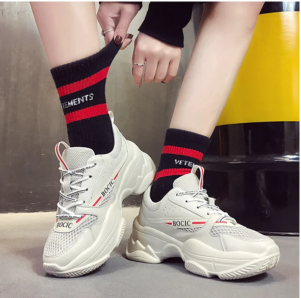 Women's Chunky Sneakers 2019 Fashion Basket Women Platform Shoes Lace Up White Female Trainers Casual Shoes
Women's Chunky Sneakers 2019 Fashion Basket Women Platform Shoes Lace Up White Female Trainers Casual Shoes