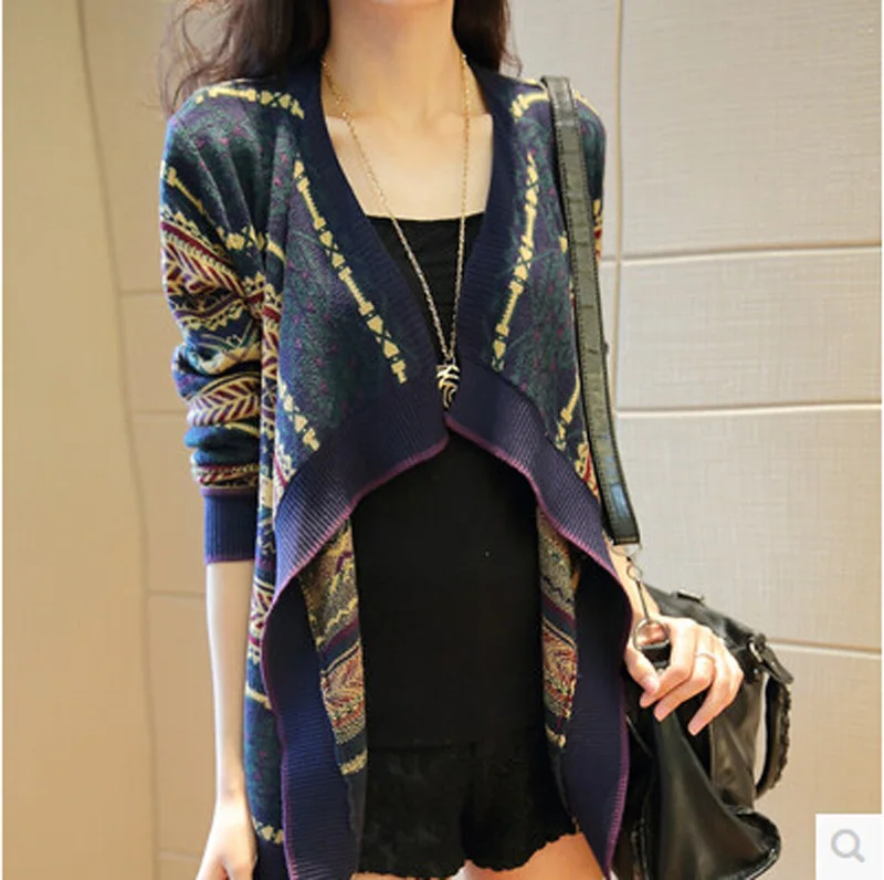 New 2017 spring women fashion Striped Cape cardigan loose women long-sleeved sweater Knitted cardigan sweater coat AE296
New 2017 spring women fashion Striped Cape cardigan loose women long-sleeved sweater Knitted cardigan sweater coat AE296