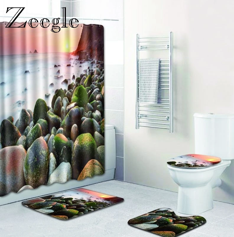 Zeegle Stone Pattern Non Slip Bathroom Mat Shower Rug 3pcs with Shower Curtain Washing Machine Mat Water Absorption Rug Bathroom
Zeegle Stone Pattern Non Slip Bathroom Mat Shower Rug 3pcs with Shower Curtain Washing Machine Mat Water Absorption Rug Bathroom