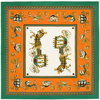 Spring Luxury 100% Twill Silk Square Scarf Women Fashion Royal Horse Car Carriage Design Handkerchief Ladies Big Shawl Wraps
Spring Luxury 100% Twill Silk Square Scarf Women Fashion Royal Horse Car Carriage Design Handkerchief Ladies Big Shawl Wraps