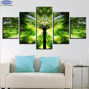 Full Square/Round Drill 5D DIY diamond painting Cross Stitch 5 Panel Green Forest Landscape Diamond Embroidery beads mosaic kit
Full Square/Round Drill 5D DIY diamond painting Cross Stitch 5 Panel Green Forest Landscape Diamond Embroidery beads mosaic kit