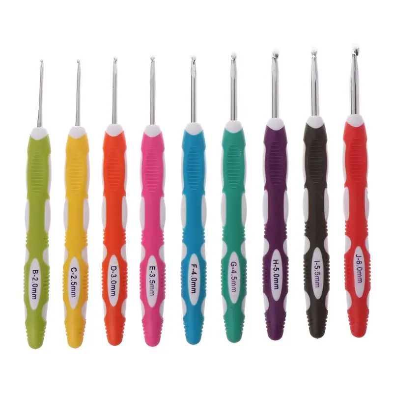 9Pcs Crochet Hooks Set Ergonomic Grip With Soft Handle Multi-Color Knitwear DIY Tool Comfortable For Arthritic
9Pcs Crochet Hooks Set Ergonomic Grip With Soft Handle Multi-Color Knitwear DIY Tool Comfortable For Arthritic