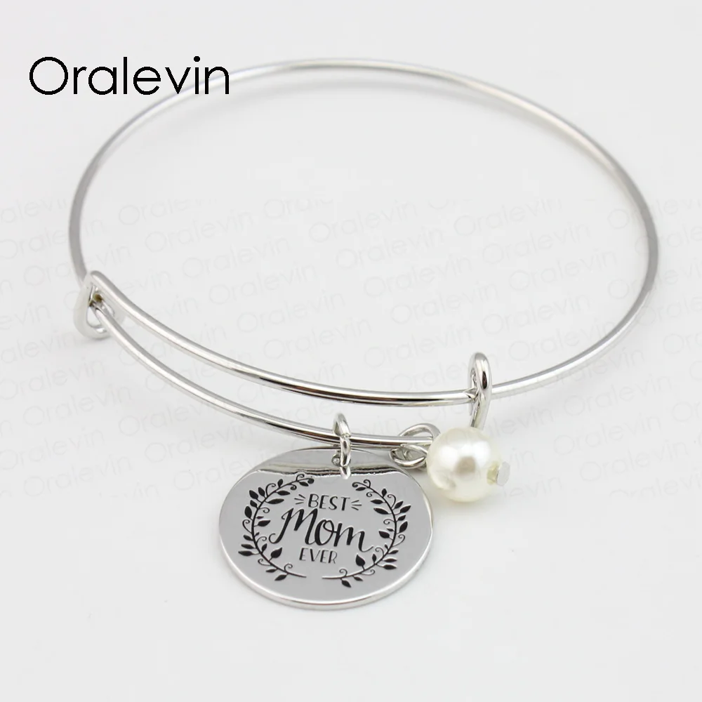 BEST MOM EVER Inspirational Hand Stamped Engraved Custom Disc Pendent Expandable Wire Charm Bangle Bracelet Jewelry, #LN295B
BEST MOM EVER Inspirational Hand Stamped Engraved Custom Disc Pendent Expandable Wire Charm Bangle Bracelet Jewelry, #LN295B
