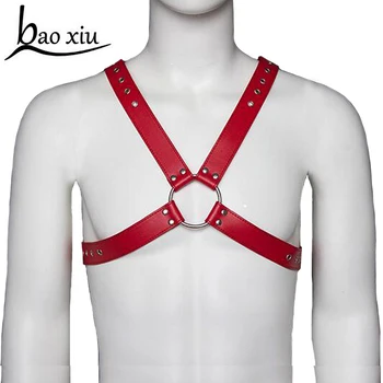 Sexy Men Lingerie red faux Leather Adjustable Body Chest Harness Bondage Costume metal pin Buckle strap belts accessories
Sexy Men Lingerie red faux Leather Adjustable Body Chest Harness Bondage Costume metal pin Buckle strap belts accessories