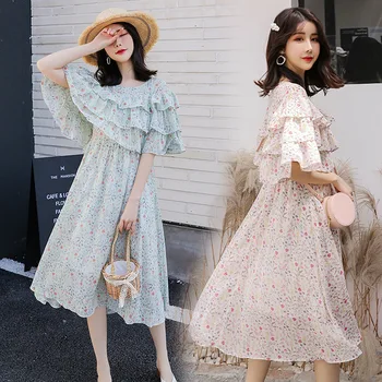 2019 Fashion Korean Style Floral Summer Maternity Dresses for Pregnant Women Cute Chiffon Pregnancy Dress ShortSleeve Plus Size
2019 Fashion Korean Style Floral Summer Maternity Dresses for Pregnant Women Cute Chiffon Pregnancy Dress ShortSleeve Plus Size