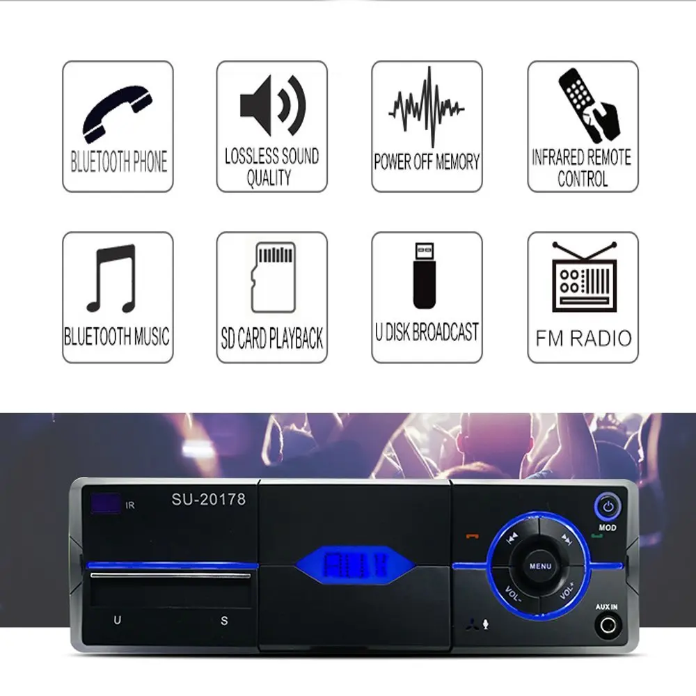 Car Radio MP3 Player Built-in support USB SD AUX Bluetooth FM Radio Receiver 1din 12V auto Audio Player New Multifunction 20179
Car Radio MP3 Player Built-in support USB SD AUX Bluetooth FM Radio Receiver 1din 12V auto Audio Player New Multifunction 20179