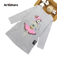 Girls Dresses Teenage Autumn Party Dress For Girls 2018 Winter Long Sleeve Cartoon Kids Dress For Girls 6 8 10 12 Years image