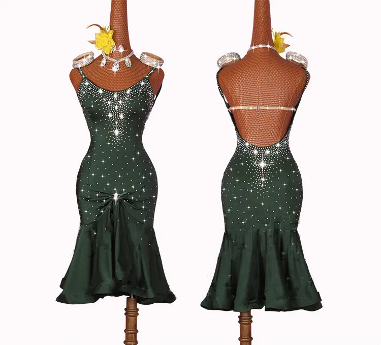 Shiny Rhinestone Latin Dance Dresses For Women Deep Green Sexy Rumba Tassel Skirt Evening Dress Ballroom Competition Clothing
Shiny Rhinestone Latin Dance Dresses For Women Deep Green Sexy Rumba Tassel Skirt Evening Dress Ballroom Competition Clothing