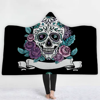 3D Digital Skeleton Printing Hooded Cloak Blankets Thickening Magic Hat Blanket Sherpa Fleece Portable Wearable Blankets 2 size
3D Digital Skeleton Printing Hooded Cloak Blankets Thickening Magic Hat Blanket Sherpa Fleece Portable Wearable Blankets 2 size
