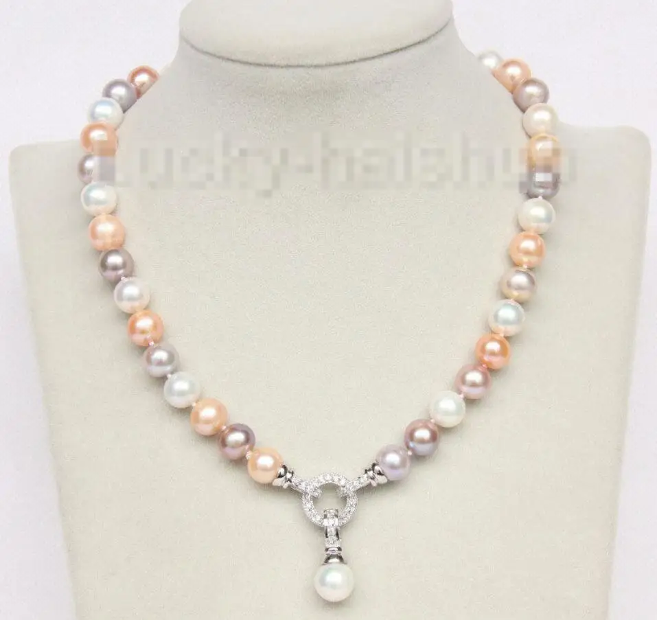 Hot sale new Style >>>>> 17" 11mm natural round white pink purple pearls necklace pendant j9827
Hot sale new Style >>>>> 17" 11mm natural round white pink purple pearls necklace pendant j9827