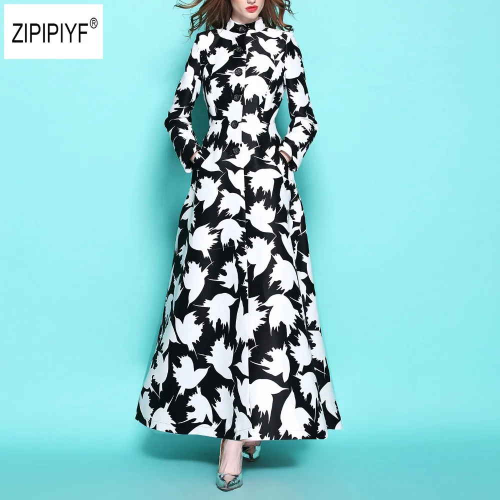 High Quality New Clothing Coat Print Women Pleated Trench Coat Single Breasted Stand Collar Maxi Long Overcoat Plus Size B1163
High Quality New Clothing Coat Print Women Pleated Trench Coat Single Breasted Stand Collar Maxi Long Overcoat Plus Size B1163