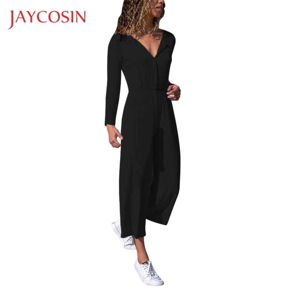 JAYCOSIN V Long Sleeve Womens Wide Leg Casual Jumpsuit Playsuit Party Holiday Beach Polyester Button Decoration
JAYCOSIN V Long Sleeve Womens Wide Leg Casual Jumpsuit Playsuit Party Holiday Beach Polyester Button Decoration