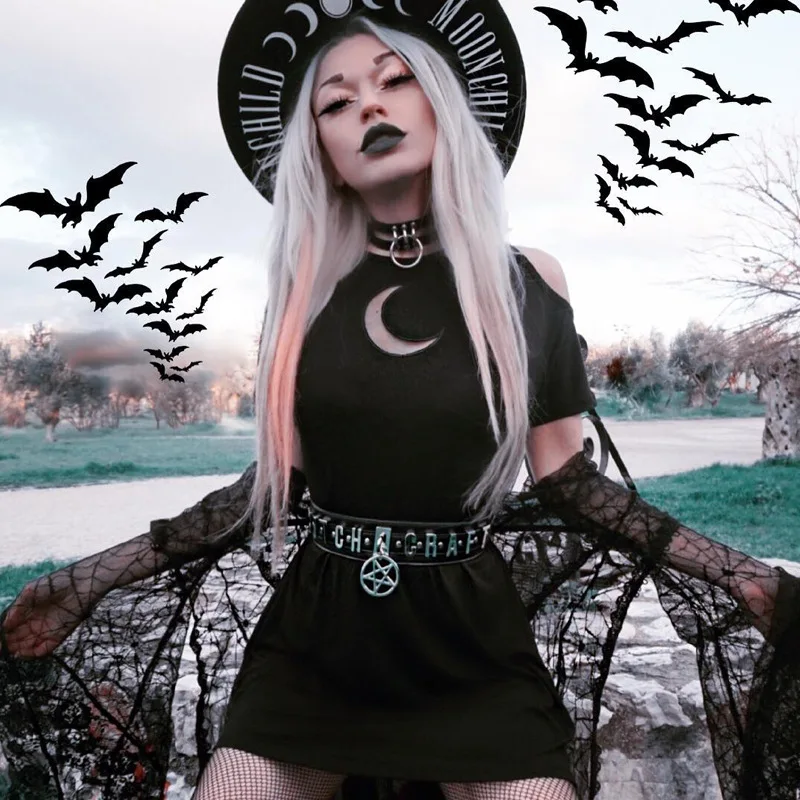 Sexy Black Women Dress Summer Short Sleeve Round Neck Hollow Perspective Moon Gothic Dress Female High Waist Mini Dress Vestidos
Sexy Black Women Dress Summer Short Sleeve Round Neck Hollow Perspective Moon Gothic Dress Female High Waist Mini Dress Vestidos