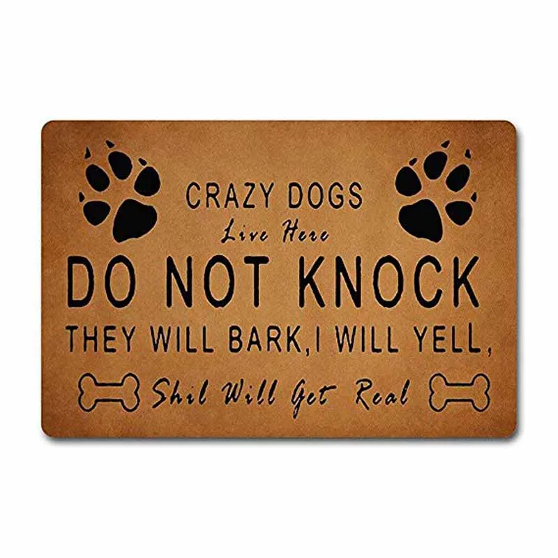 Funny Words Saying Crazy Dogs Live Here, Humor Polyester Welcome Door Mat Rug Indoor/Outdoor Mats Decor Rug for Home/Office/Bedr
Funny Words Saying Crazy Dogs Live Here, Humor Polyester Welcome Door Mat Rug Indoor/Outdoor Mats Decor Rug for Home/Office/Bedr