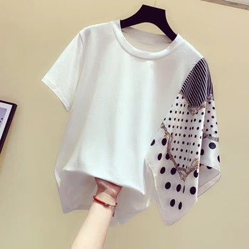 Fashion Wave Point Scarlet Splice Round Collar Short-sleeved T-shirt Female 2019 Summer Tshirt Tee Shirts Pull Blusas Lady's Top
Fashion Wave Point Scarlet Splice Round Collar Short-sleeved T-shirt Female 2019 Summer Tshirt Tee Shirts Pull Blusas Lady's Top