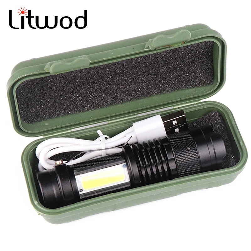 

litwod Z20 CREE XP-G Q5 Mini penlight Waterproof LED Flashlight Torch 3 Modes zoomable Adjustable Focus Lantern Portable Light