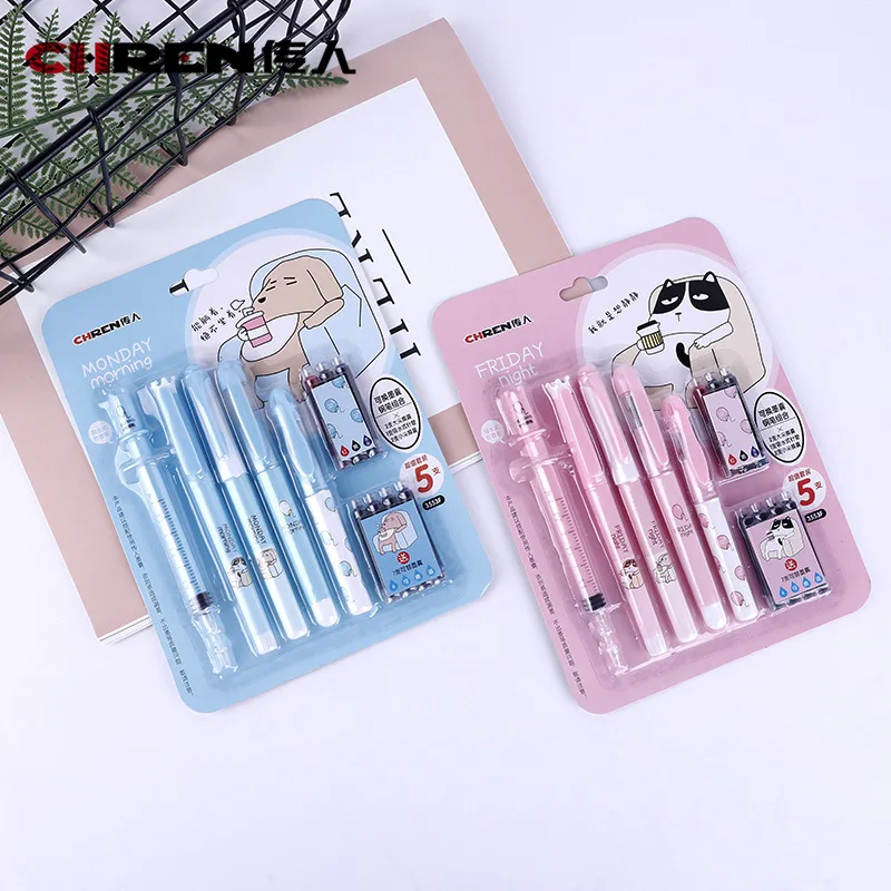 10set Fountain Pens ink Nib 0.38/0.5mm Multicolor cute cartoon Calligraphy Signature student pens School Office Writing 
10set Fountain Pens ink Nib 0.38/0.5mm Multicolor cute cartoon Calligraphy Signature student pens School Office Writing