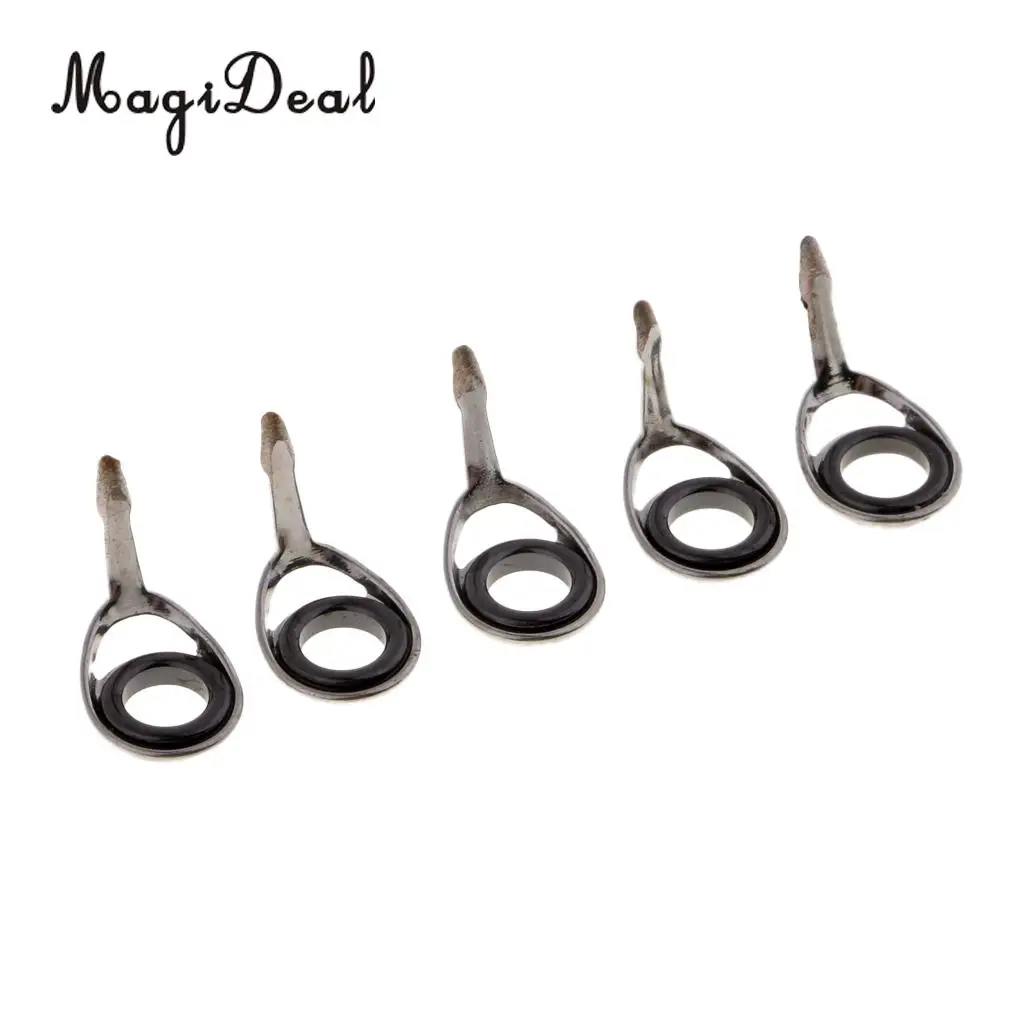 5pcs SIC Ring Fishing Rod Guides Repair Kit DIY Fishing Rod Building - Size 6# 8# 10# 12# 5pcs SIC Ring Fishing Rod Guides Repair Kit DIY Fishing Rod Building - Size 6# 8# 10# 12#
