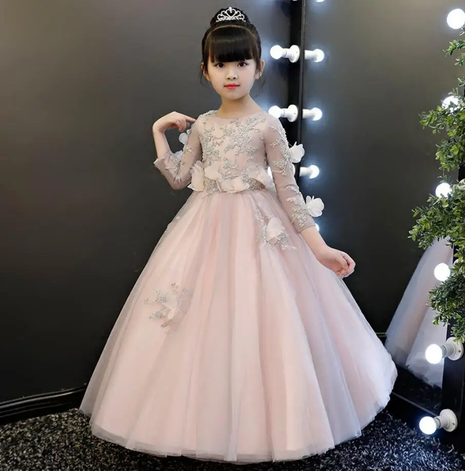 Elegant Appliques Tulle Flower Girl Dress For Wedding Long Sleeve Kids Princess Party Prom Dress Girls First Communion Dresses
Elegant Appliques Tulle Flower Girl Dress For Wedding Long Sleeve Kids Princess Party Prom Dress Girls First Communion Dresses