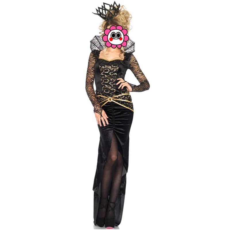 2016 Gothic Sexy Costume Queen Dress Costume Lace Witch Vampire Costume Women Masquerade Party Halloween Carnival Costume
2016 Gothic Sexy Costume Queen Dress Costume Lace Witch Vampire Costume Women Masquerade Party Halloween Carnival Costume
