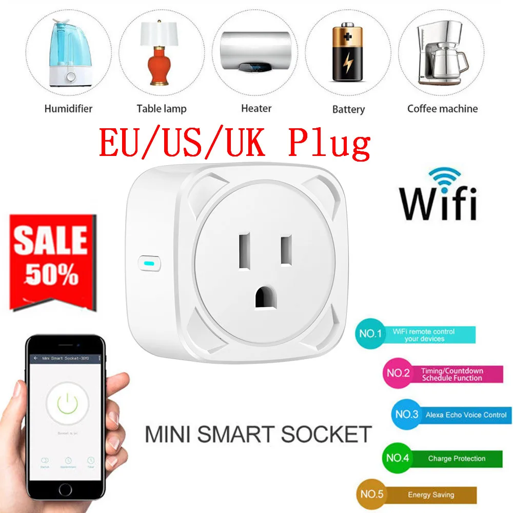 Smart Home Plug Wireless WIFI Remote Control Socket Voice Control Timing Smart Socket Power Socket Support Alexa Google EU/UK/US
Smart Home Plug Wireless WIFI Remote Control Socket Voice Control Timing Smart Socket Power Socket Support Alexa Google EU/UK/US