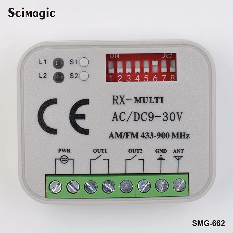 RX Multi Frequency 300-868MHZ AC / DC 9-30V receiver for LIFTMASTER 868mhz 310mhz 390mhz 433.92mhz gate control,garage command
RX Multi Frequency 300-868MHZ AC / DC 9-30V receiver for LIFTMASTER 868mhz 310mhz 390mhz 433.92mhz gate control,garage command