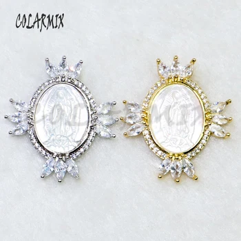 6 Pcs Zircon pendant pave white shell Mix color Metal jewelry pendant high quality zircon pendant for jewelry making gift 5154
6 Pcs Zircon pendant pave white shell Mix color Metal jewelry pendant high quality zircon pendant for jewelry making gift 5154