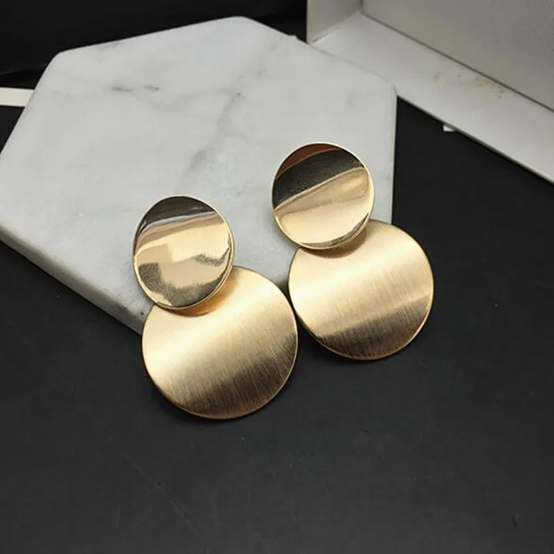 New Gold Silver Color Statement Geometric Circle Metal Pendientes Earrings for Women Fashion Drop Earring Brincos
New Gold Silver Color Statement Geometric Circle Metal Pendientes Earrings for Women Fashion Drop Earring Brincos